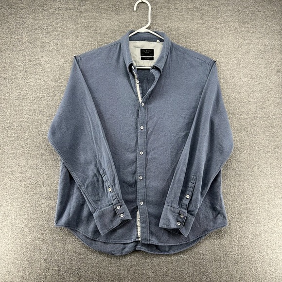 Rag & Bone Fit 2 Plaid Tomlin Long Sleeve Cotton Shirt In Blue Rag & Bone Fit 2 Plaid Tomlin Long Sleeve Cotton Shirt In Blue